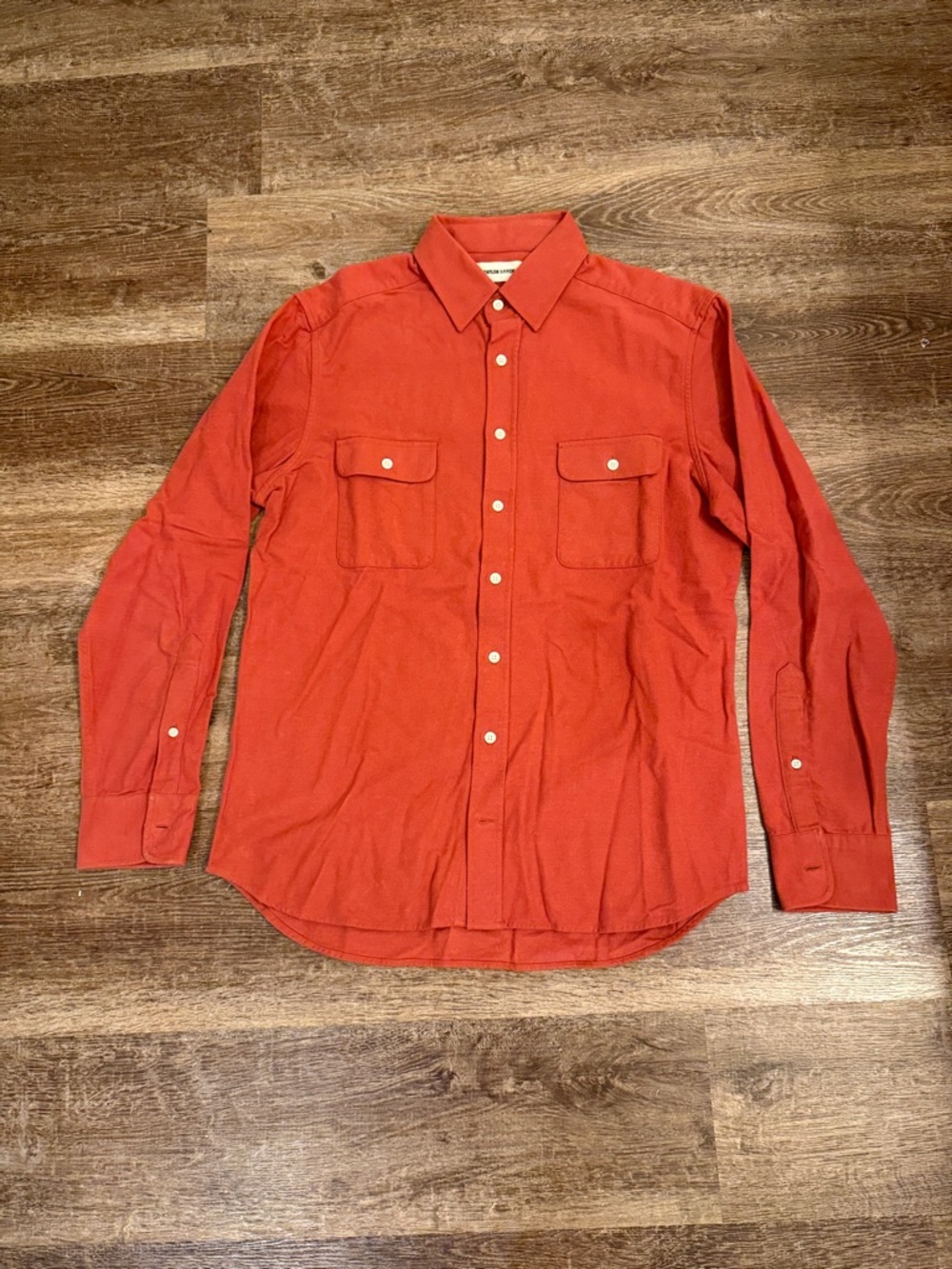Taylor Stitch Men's Long-Sleeve Button-Down Shirt in Rust Orange
